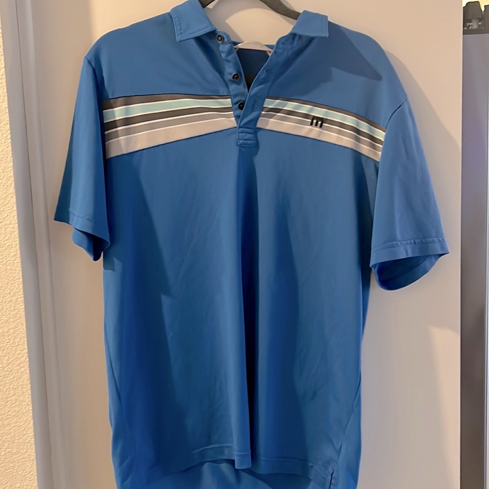 Travis Mathew blue  Polo Shirt Mens Medium